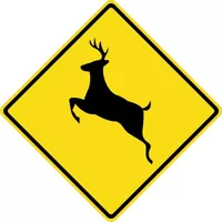 Deer Crossing Sign Decal / Sticker 01