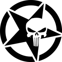 Punisher Star Decal / Sticker 114