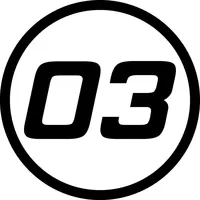 03 Race Number Hemihead Font Decal / Sticker Circle a