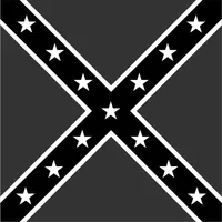 Square Black, Gray and White Confederate Flag Decal / Sticker 62