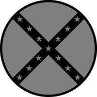 Black and Gray Circular Confederate Flag Decal / Sticker 66
