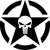 Punisher Star Decal / Sticker 116