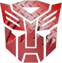 Transformers Autobot 06 Red Carbon Plate  Decal / Sticker