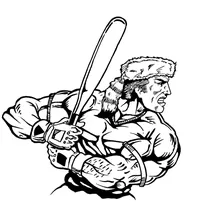 Baseball Frontiersman Mascot Decal / Sticker 8