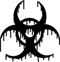 Melting Bio-hazard Decal / Sticker 06