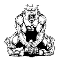 Wrestling Bulldog Mascot Decal / Sticker 1