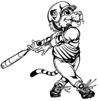 Baseball Tigers Mascot Decal / Sticker 5