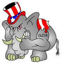 Republican Elephant GOP Decal / Sticker 02