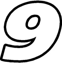 9 Race Number Decal / Sticker OUTLINE