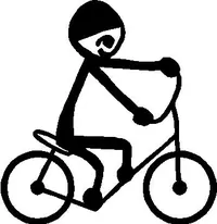 Bicycle Stick Figure Decal / Sticker 01