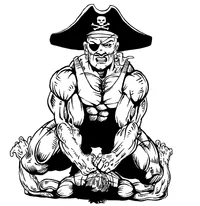 Wrestling Pirates Mascot Decal / Sticker 1