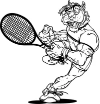 Tigers Tennis Mascot Decal / Sticker