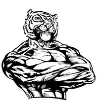 Tigers Weightlifting Mascot Decal / Sticker