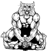 Wrestling Wildcats Mascot Decal / Sticker 1