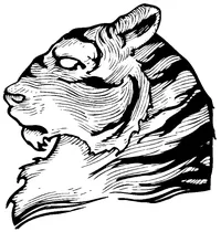 Tigers Head Mascot Decal / Sticker