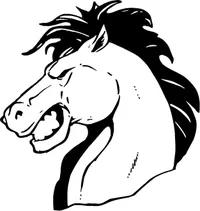 Horse Head Mascot Decal / Sticker
