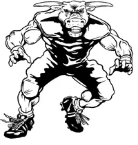 Football Bull Mascot Decal / Sticker 03