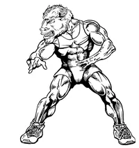 Wrestling Buffalo Mascot Decal / Sticker wr2