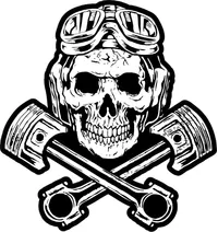 Piston Skull Decal / Sticker 01