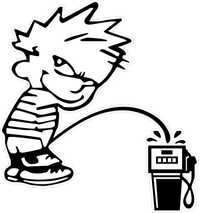Z1 Pee on Gas Pump Full Color Decal / Sticker 02