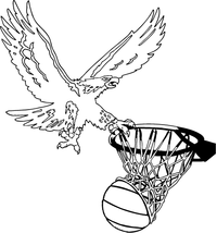 Basketball Eagles Mascot Decal / Sticker