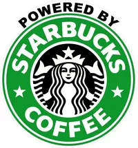 POWERED BY STARBUCKS DECAL / STICKER 05