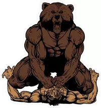 Wrestling Bear Mascot Decal / Sticker 01