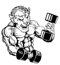 Weightlifting Buffalo Mascot Decal / Sticker wt5