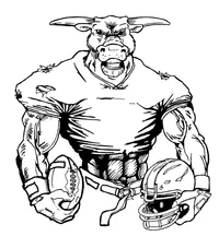 Football Bull Mascot Decal / Sticker 10