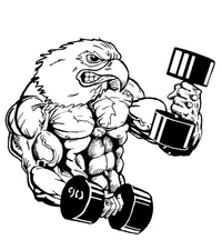 Weightlifting Eagles Mascot Decal / Sticker 5
