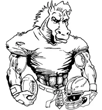 Football Horse Mascot Decal / Sticker 9