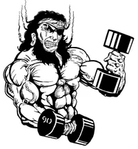 Weightlifting Pirates Mascot Decal / Sticker 2