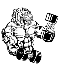 Weightlifting Tigers Mascot Decal / Sticker 2