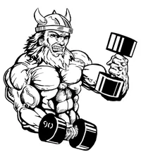 Weightlifting Vikings Mascot Decal / Sticker 2