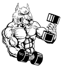 Weightlifting Wolves Mascot Decal / Sticker 1