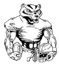 Football Wolverines / Badgers Mascot Decal / Sticker 4