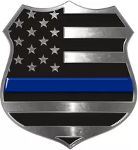 Thin Blue Line Police Badge Decal / Sticker 01