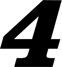 4 Race Number Decal / Sticker SOLID