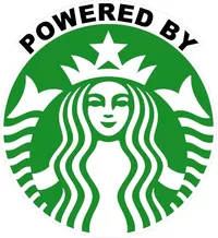 Powered By Starbucks Decal / Sticker 06