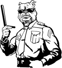 Bulldog Cop / Police Mascot Decal / Sticker