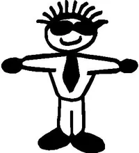 Tie Guy 01 Stick Figure Decal / Sticker