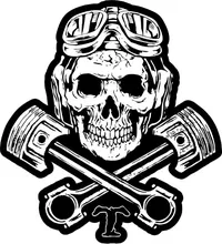 Triumph Piston Skull Decal / Sticker 75