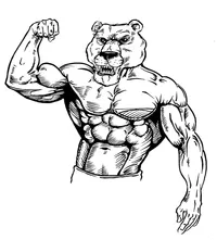 Weight Lifting Bears Mascot Decal / Sticker 03