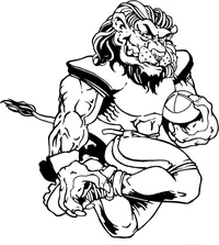 Lions Football Mascot Decal / Sticker 02