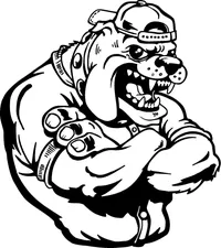 Baseball Bulldog Mascot Decal / Sticker