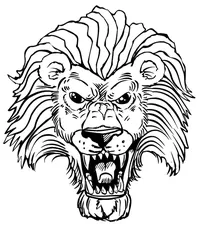 Lions Mascot Decal / Sticker 2