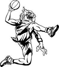 Basketball Bobcat Mascot Decal / Sticker