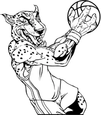 Cheetahs Basketball Mascot Decal / Sticker