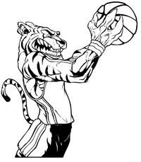 Tigers Basketball Mascot Decal / Sticker