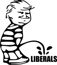 Z1 Donald Trump Peeing On Liberals Decal / Sticker 02